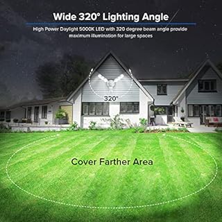 SANSI 45W 6000LM Motion Sensor Outdoor Lights, 5000K 600W Equiv LED Outdoor Lights for House, 4 Modes Wide 320° Angle Flood Lights Outdoor for Yard, Soffit, Garage, Doorways IP65 Waterproof