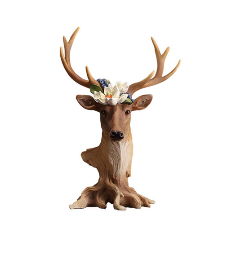 Escultura de busto de venado para decoracion de barra de ventana y coleccion familiar