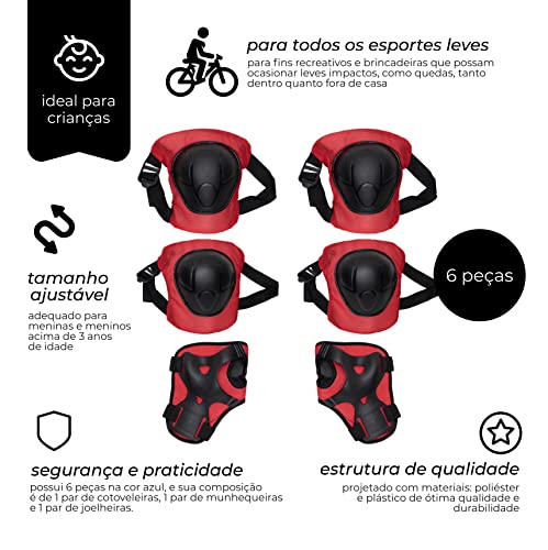 Kit De Proteção Vermelho C/6pçs Mimo Style Vermelho