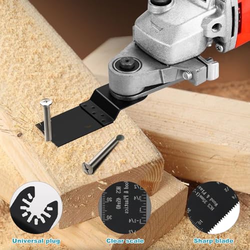 7Pcs Titanium Oscillating Multi Tool Blades, Professional Universal Oscillating Saw Blades, Quick Release Multitool for Hard Material Wood Metal Plastic Nails Cutting 4 7Pcs Titanium Oscillating Multi Tool Blades, Professional Universal Oscillating Saw Blades, Quick Release Multitool for Hard Material Wood Metal Plastic Nails Cutting - Image 4
