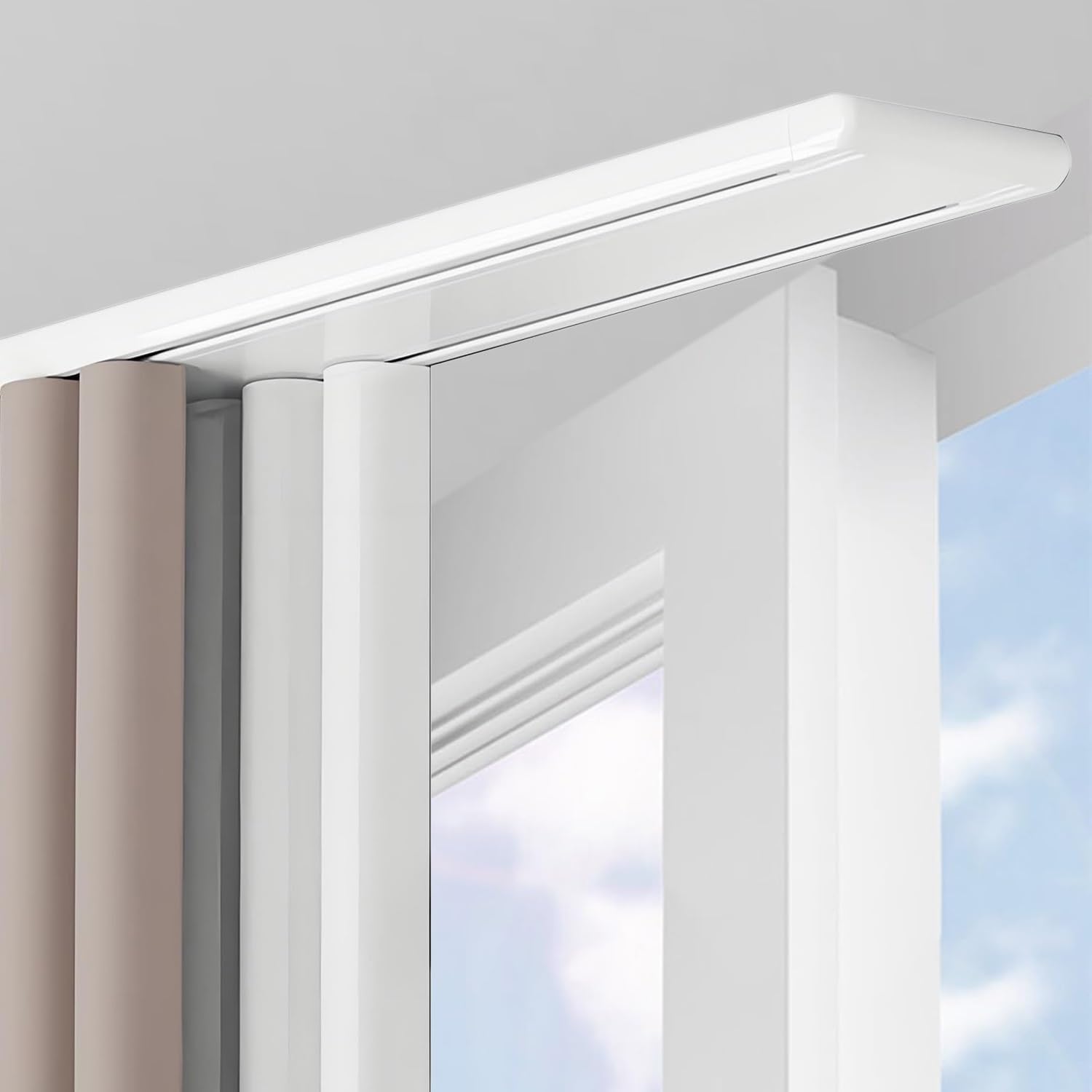 Genérico Rieles para Cortinas de Techo, silencioso y Resistente, de Aluminio, con rieles deslizantes para Cortinas, Separador de ambientes para dormitorios y Salas de Estar