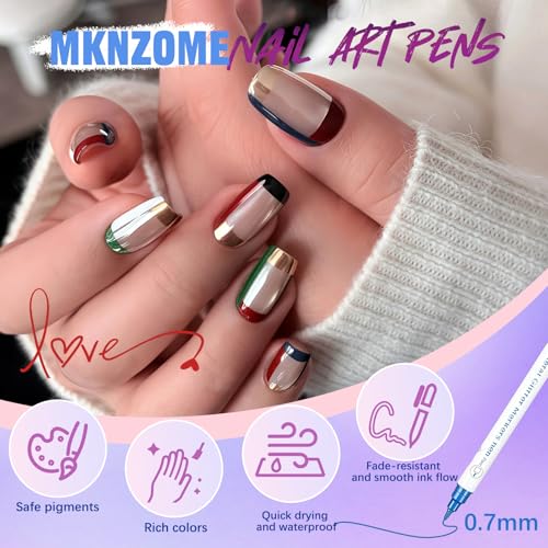 Image of 10 Color Nail Art Pens, Double-ended Nail Polish Pens Drawing Painting Point Liner Acrylic Painted Pen Kit, DIY Nails Art Design Manicure Tools Christmas Gifts 2026 Upgrade (2 Set)