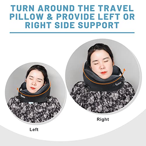 Anzhixiu Travel Pillow- Neck Pillow For Travel-Large Size For Over 180Cm People,Unique Neck And Head Back Support Travel Pillows For Sleeping Airplanes,Memory Foam Filling, Black¡­ #TOP4