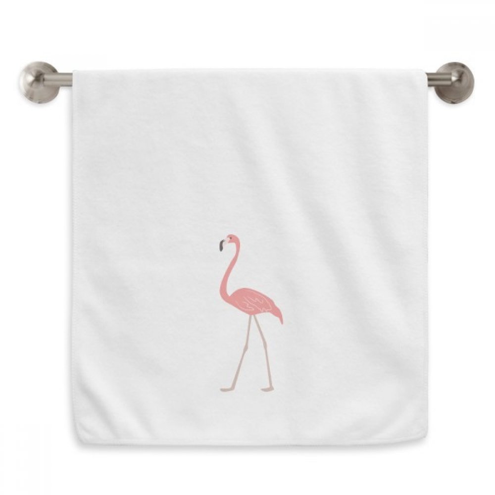 Serviette flamant rose DIYthinker 33x74 cm blanche en coton doux