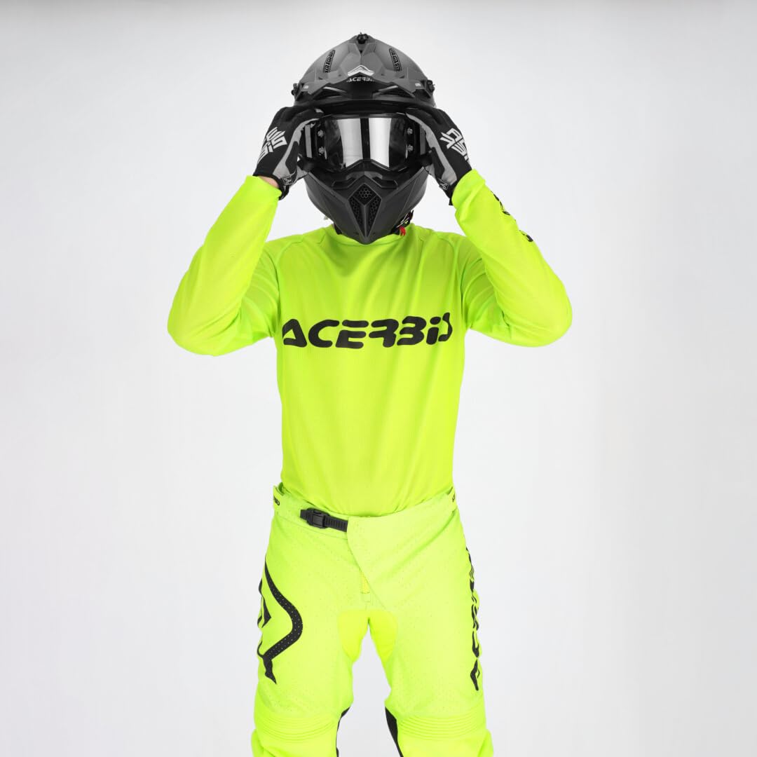 Acerbis J-Windy Vented Limelight Maglia Motocross, verde, 2XL | Traspirante, Con protezioni, Elasticizzato