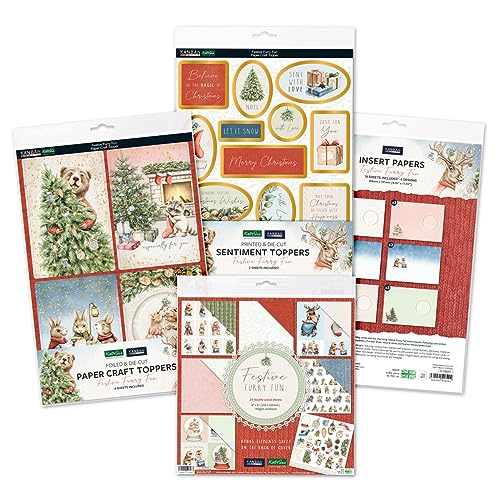 Katy Sue Festive Furry Fun Bundle. Contains 8 x 8 Inch Premium Paper, Insert Papers - Image 2