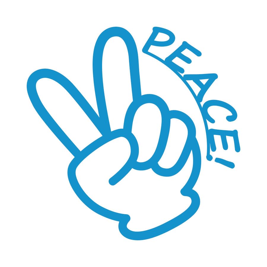 Amazon.co.jp: PEACE Peace Hand Sign, Finger Mark, Sticker, Cutting