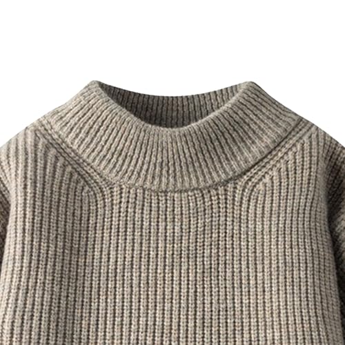 Mens Thick Crew Neck Woven Sweater Male Long Sleeve Cable Knit Sweater Pullover Sweaters Loose Fit for Men2