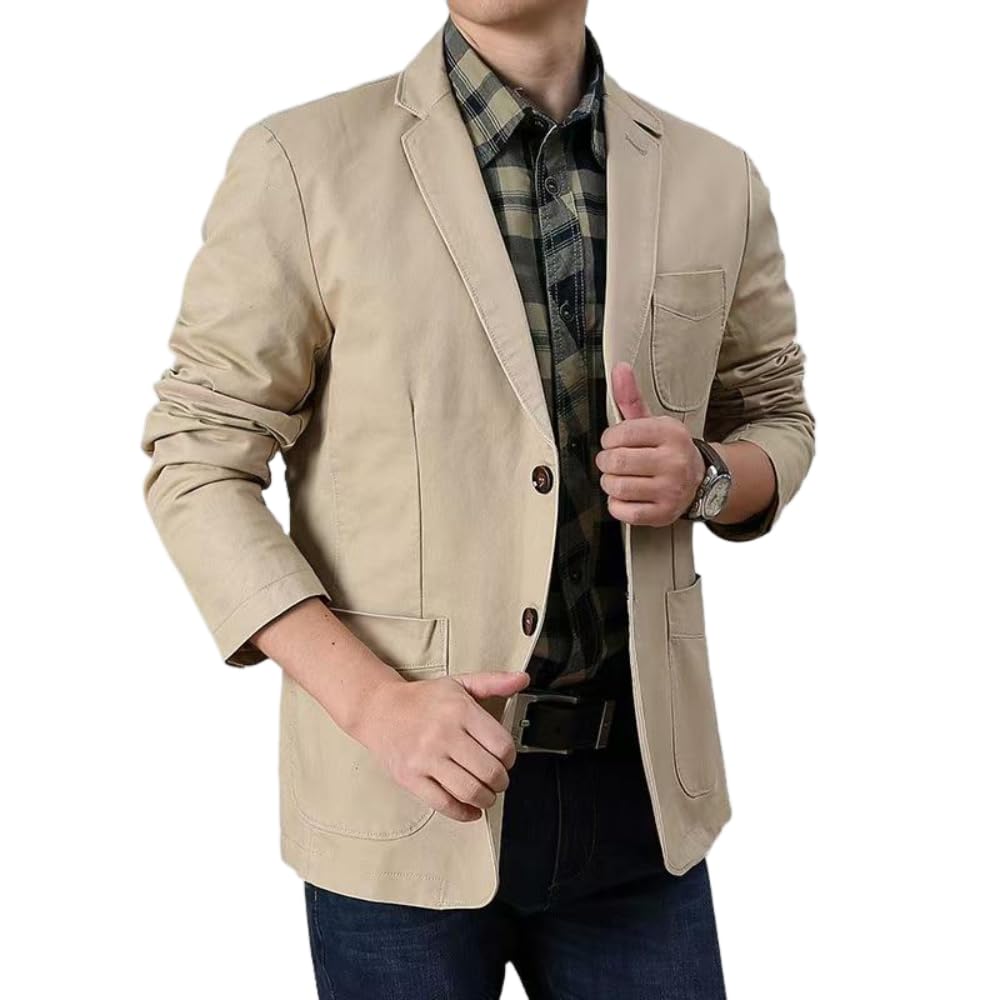 NYSDM Blazer Vestes Mode Grande Taille Pur Coton Costume Manteaux Hommes Tendance Streetwear Solide Slim Business Casual Jacket