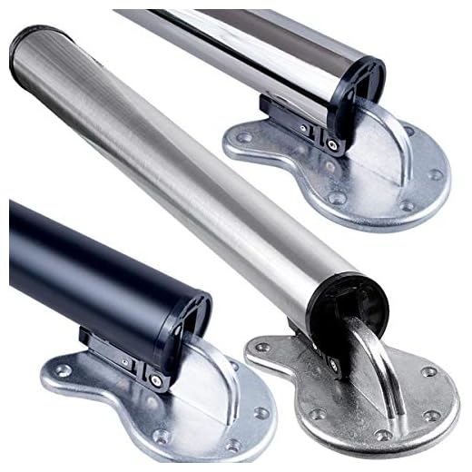 Stahlia Tischbein klappbar 710mm EDELSTAHL Ø50mm höhenverstellbare Tischbeine Möbelfuß Tischfuß Verstellfuß für Klapptische inkl. Befestigungsmaterial