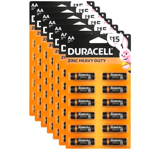 Image of Duracell 2026 Launched Zinc Heavy Duty Battery, 100% Longer Lasting, Anti-Leak Turbolock Technology, Eco-Friendly Batteries for Every-Day Household Devices (Pack of 84, AA)