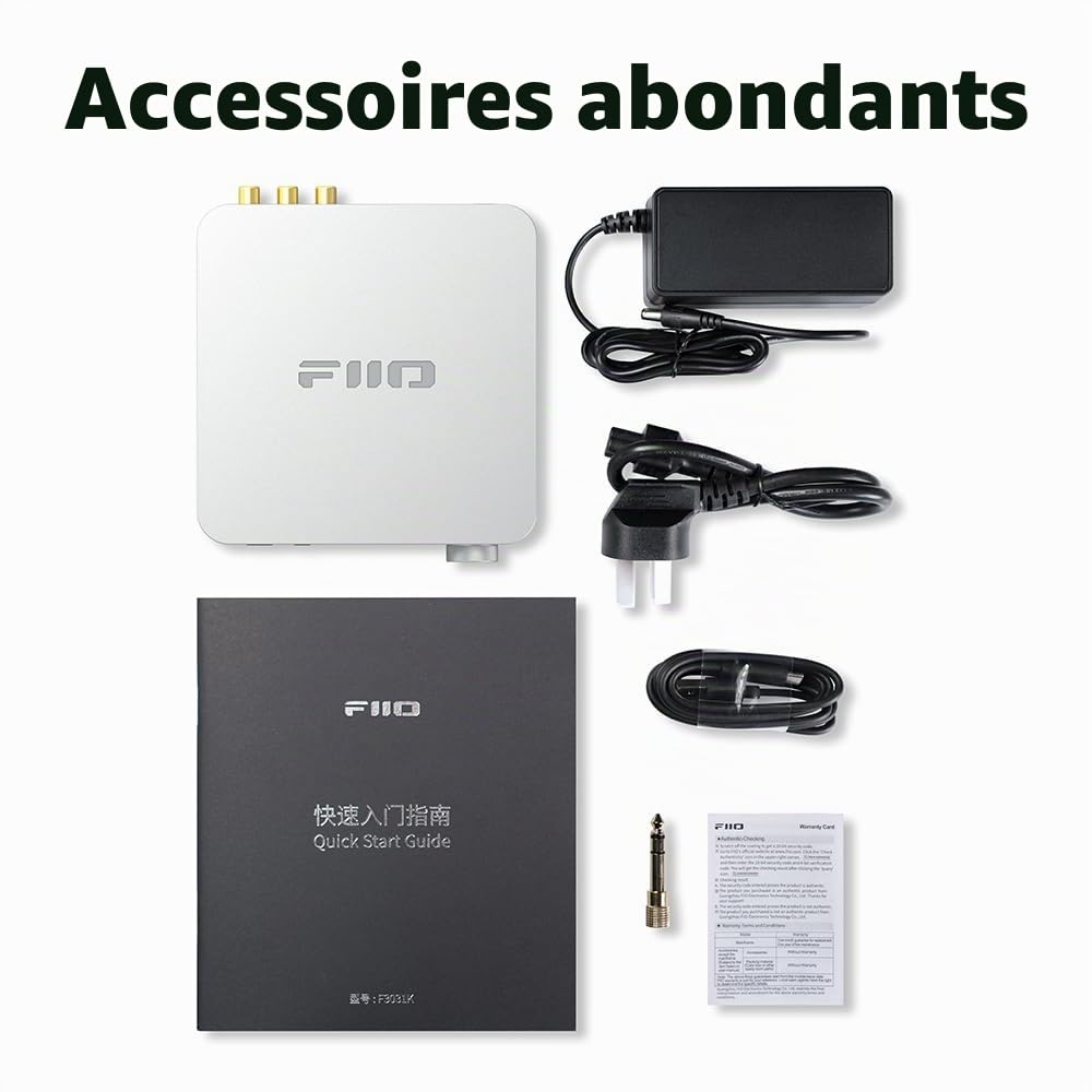 FiiO K11 DSD256 Casque de Bureau 1400 W Puissance équilibrée DAC et amplificateur 384 kHz/24 Bits pour Audio/PC Domestique/PC 6,35 mm/4,4 mm/RCA/coaxial/Optique (Noir)