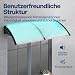 VIVOHOME Vordach für Haustür Fenster Markise 200×100cm Polycarbonat gespleißte Überdachung transparent Pultbogenvordach mit schwarzer Halterung für Sonnenschutz und Regenschutz