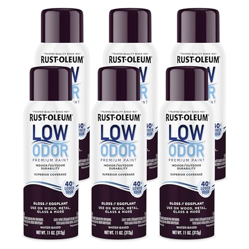 Image of Rust-Oleum Low Odor Premium Spray Paint, 11 oz, Gloss Eggplant, 6 Pack
