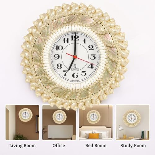 Image of Wall Clock for Hall White | Large Decorative Wall Clock for Home | Elegant Modern Design | Silent Non-Ticking Wall Watch for Living Room, Bedroom & Office