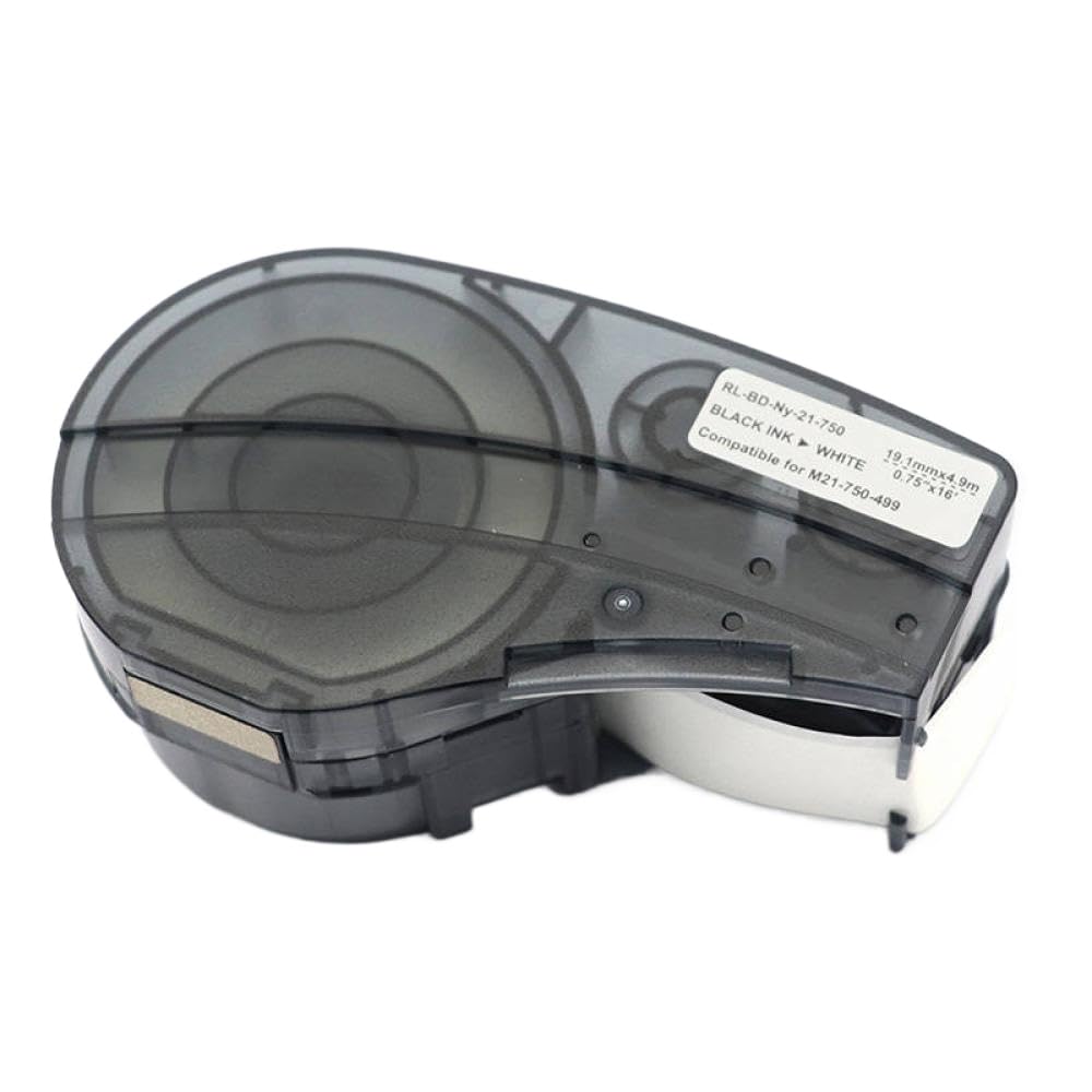 Nastro di Etichetta in Tessuto in Nylon M21-750-499 Black su Film di Cartuccia Bianca per Etichetta Portatile Stampante Compatibile con Labeller e Produttore di Laboratorio(M21-750-499-5pcs)