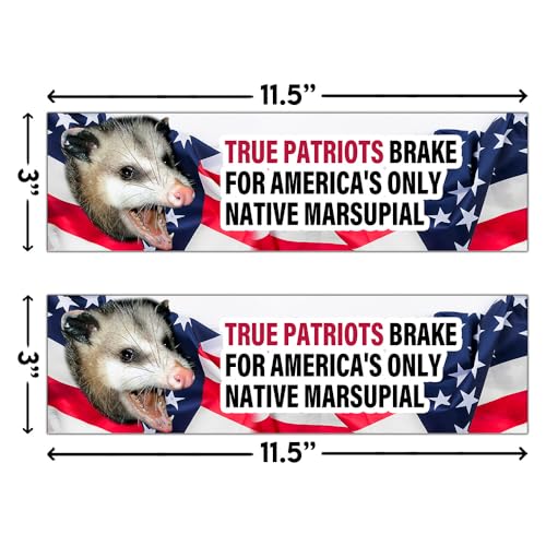 Image of [11.5 inchx3 inch] True Patriots Brake for America's Only Native Marsupial Funny Opossum Possum I Brake for Possums Sticker Bumper Sticker Vinyl Decal for Car Truck Van Wall Laptop Mortocycle