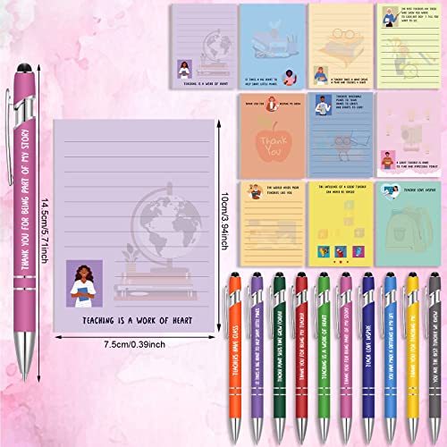 Spiareal 20 Pcs Teacher Appreciation Gifts Set Pens Sticky Notes Motivational Ballpoint Inspirational Notepads Journal Bulk for Teachers Nurse Coworkers Office Christmas Gift Supply