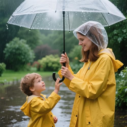 6 pañuelos de lluvia con visera transparentes para unisex miniatura 4