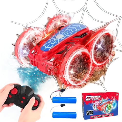 Sanfant Remote Control Amphibious Car, Ruby Red, Waterproof, 360°...