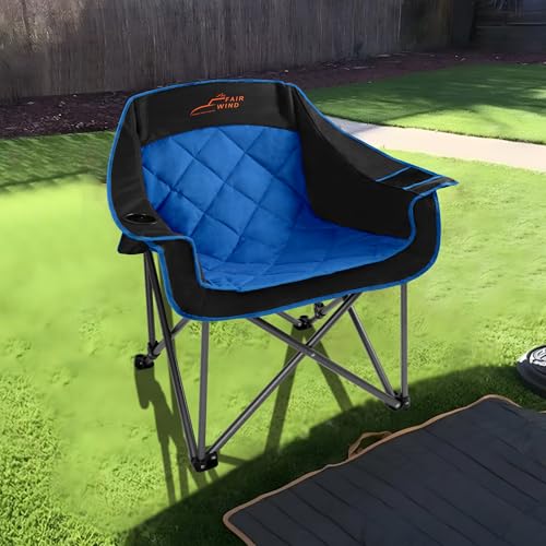 Oversized Padded Camping Chair for Outdoor - Supports 450lbs (Blue)