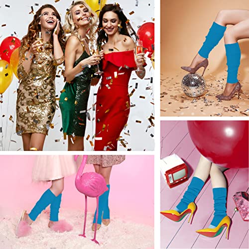 Image of v28 Women Warm Leg Warmers 80s Retro Party Costume Knit Ballet Neon Long Socks