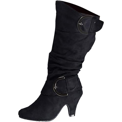 Knee High Punk Boots for Women Boots Retro Heel for Women Shoes Boots Women's Boots Booties Women's Extra Wide Boots