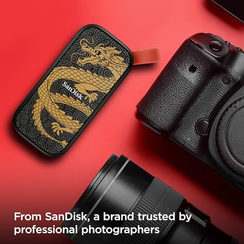 Image of SANDISK 1TB Portable SSD, Dragon Edition - Up to 800MB /s, USB-C, USB 3.2 Gen 2, Updated Firmware - External Solid State Drive - ‎SDSSDE30-1T00-GD25
