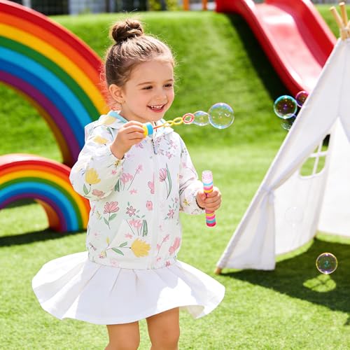Image of Feidoog Kids Baby Toddler Girls Cartoon Spring Fall Outerwear Windbreaker Zipper Hooded Jackets Coat