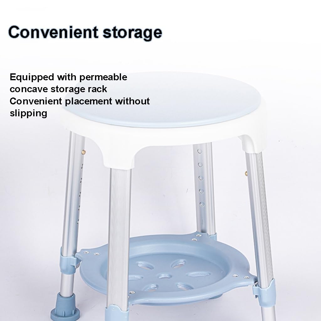 Silla de ducha resistente for ducha interior, taburetes de ducha giratorios de 360° de 396 libras, silla de bañera ajustable y banco de asiento de bañera con bandeja de almacenamiento for personas may