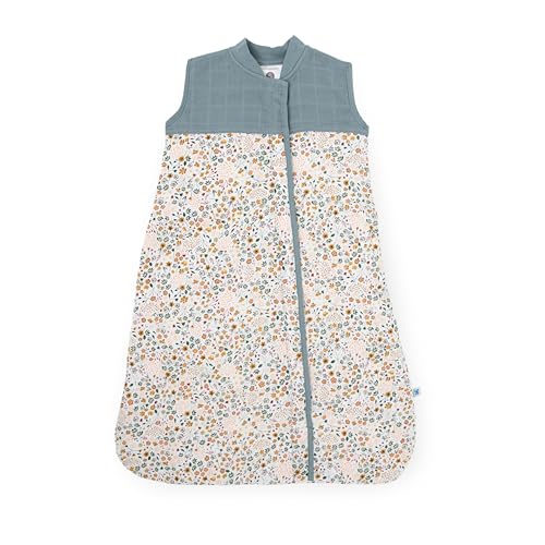 Little Unicorn 12-18 Month Quilted Sleep Sack 2.6 TOG | Soft &amp; Breathable Muslin Cotton for safer sleep | 2 way zipper (Pressed Petals)