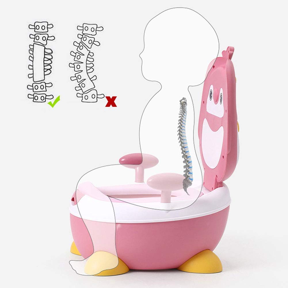 CATRP Kinder-Toilette Kinder Jungen Und Mädchen Potty Training Stuhl-Sitz Tier Potty Weich Gepolstertes Mit Griffen Netter (Color : Green Soft pad)
