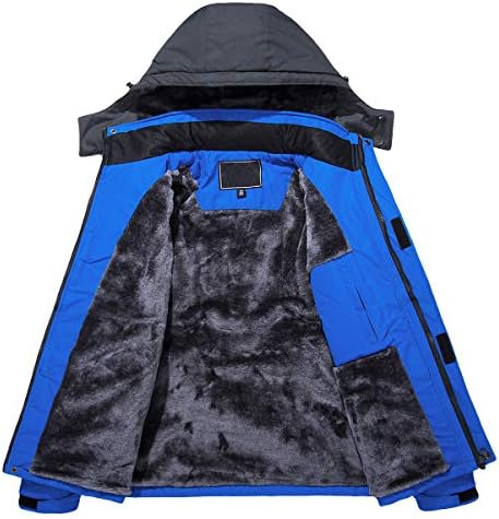 TACVASEN Males's Snowboarding Jacket with Hood Waterproof Mountaineering Fishing Journey Fleece Jacket Parka Raincoat 3 51qTNDpKZuL. AC