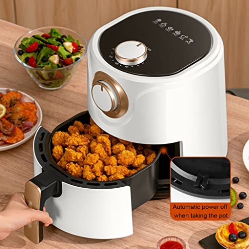 Luftfritteuse Doppelknopf-Luftfritteuse 4L große Kapazität Fritteuse Küchengeräte vollautomatische Luftfritteuse (Weiß 25,5 * 31,5 * 30 cm) (Weiß 25,5 * 31,5 * 30 cm) (Weiß 25,5 * 31,5 * 30 cm) – Bild 3