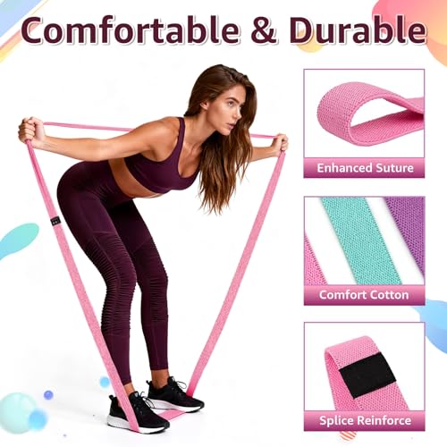 Image of Fabric Resistance Bands Set for Working Out, 3-Level Workout Bands 18-70lb, Long Resistance Bands for Women and Men | Elastic Bands for Exercise Bands, for Home Gym Workout, Yoga, Pilates