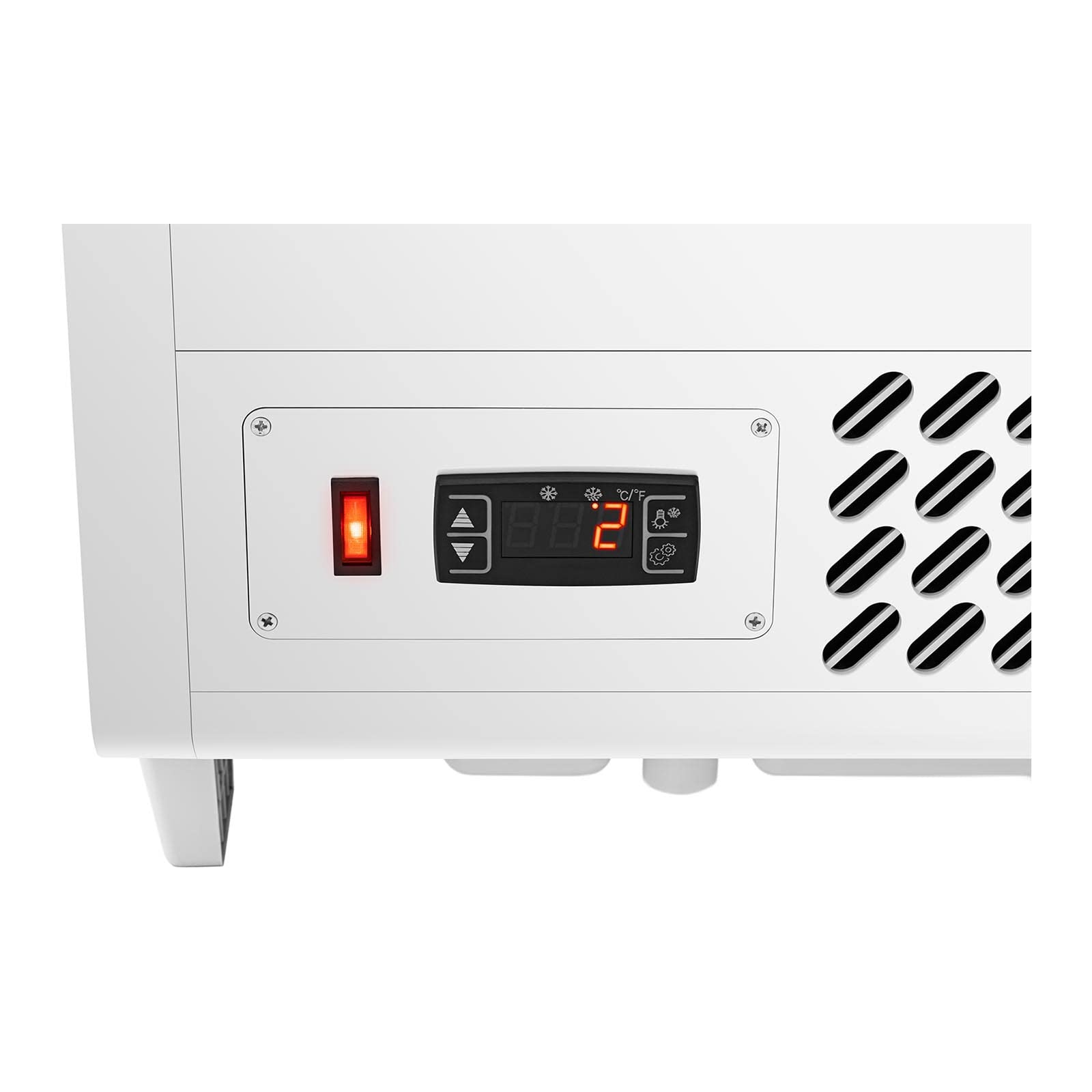 Royal Catering Vetrina Refrigerata da Banco per Pasticceria RCCC-100-WT (100 L, 3 livelli, acciaio inox, bianco)