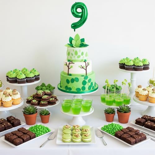 Image of TONIFUL 20 Pcs Number Balloon 2 Set 16 Inch Green 0-9 Numbers Balloons