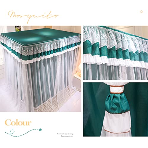 Toldo de cama de 4 postes sofisticado con cortina decorativa para camas queen 4
