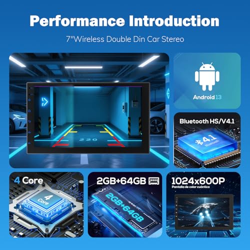 Image of Haudio Double Din Car Radio with Wireless CarPlay & Android Auto, 7 inch HD Touchscreen Car Stereo with Mirror Link, Backup Camera, GPS Navigation, Bluetooth, Voice Control, SWC /FM /AM /RDS (2+64G)
