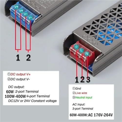 Switching power supply 12V 24V transformateur 220V 60W 100W éclairage