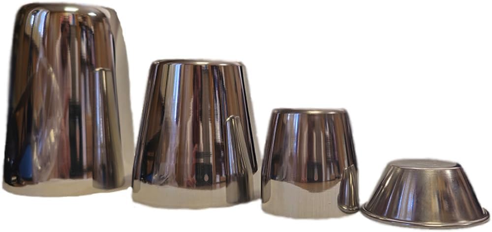 Stainless Steel Cupset 4/pk. Slumping Glass Fusing Mold