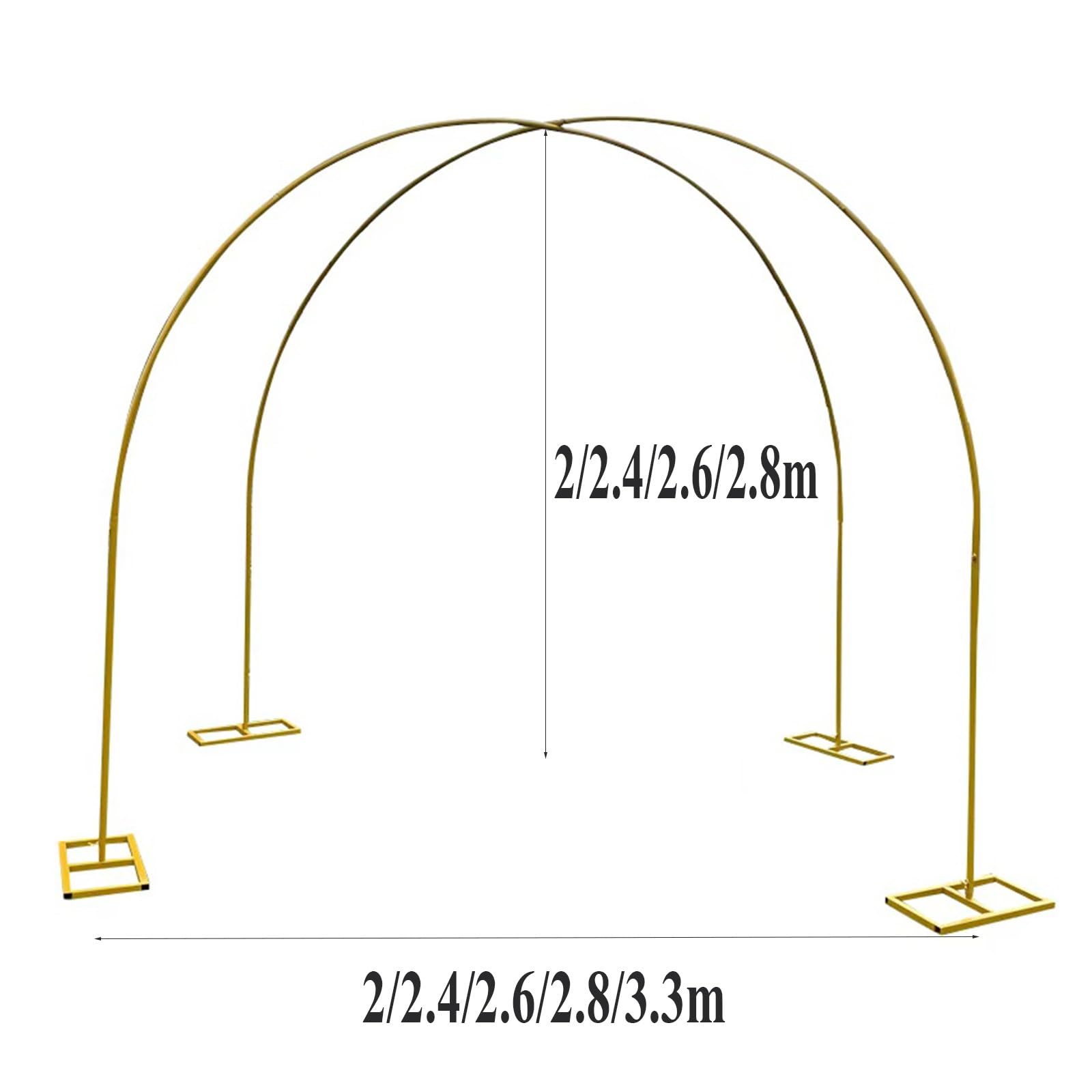 2 m szeroki metalowy łuk balonowy zestaw złota okrągła girlanda balonowa do dekoracji DIY idealna na przyjęcie urodzinowe aranżacje kwiatowe (rozmiar: 2,6 * 2,6 m)