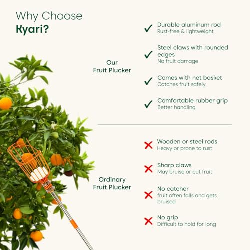 Image of Kyari Fruit Plucker | Strong Metal Claw for Easy Fruit Picking from Trees | Lightweight, Durable & Rust-Resistant | Ideal for Mangoes, Guavas, Sapotas & More