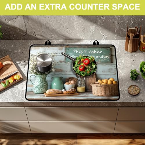 Image of Stove Top Covers for Electric Stove, Glass Stove top Cover 28 inchx 20 inch