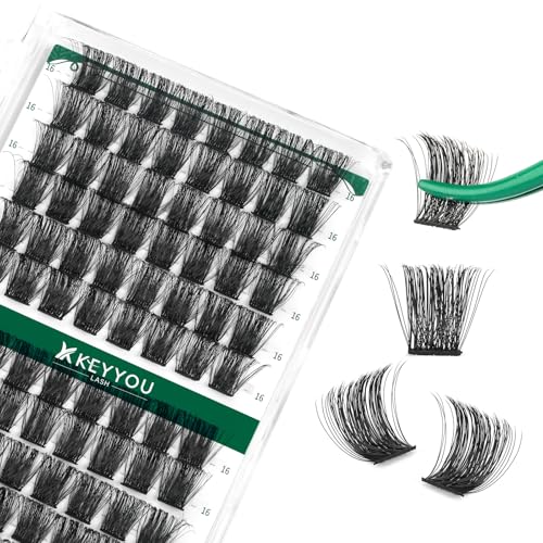 Image of Lash Clusters 96pcs Individual Lashes Y04 D Curl 16mm Eyelash Clusters KEYYOU Volume Wispy Lash Extension Soft&Comfortable Easy DIY at Home(Y04,D-16mm)