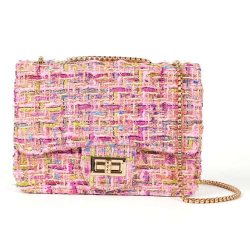 Bolso para mujer Tweed a cuadros, bandolera versátil miniatura 1
