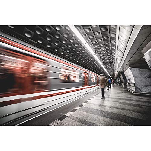 Affiche de métro Prague photo artistique pose longue filé grand poster mural 91x124cm