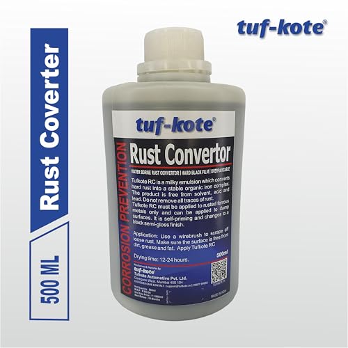 Image of tuf-kote Water-Based Rust Converter Primer All-in-One, Ultimate One-Step Solution to Convert Rusted Metal Surfaces & Prevent Further Rusting [500ML]