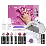 Contenido: lámpara led, pantalla LCD 18W/16, 6 x esmaltes UV 3 ml (Silver Grey, Forever Calm, Hot Cocoa, Cashmere Rose, Raspberry Red, Dark Cherry), base dura con vitaminas 7,2 ml, esmalte semipermanente Hard Top 7,2 ml, limpiador de uñas 50 ml, pulido de uñas UV, removedor 50 ml, pulidor trapezoidal, lima para pulir 100/180, lima trapezoidal 1 00/180, celulosa de 12 capas (250 unidades), efecto Holo 3D 01, aplicador de polvo