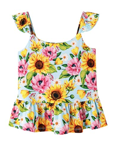 Image of Baby Girl Sleeveless T-Shirts Toddler Infant Girls Tank Top T-Shirt Viscose from Bamboo Summer Cool Tees 3Months-5T